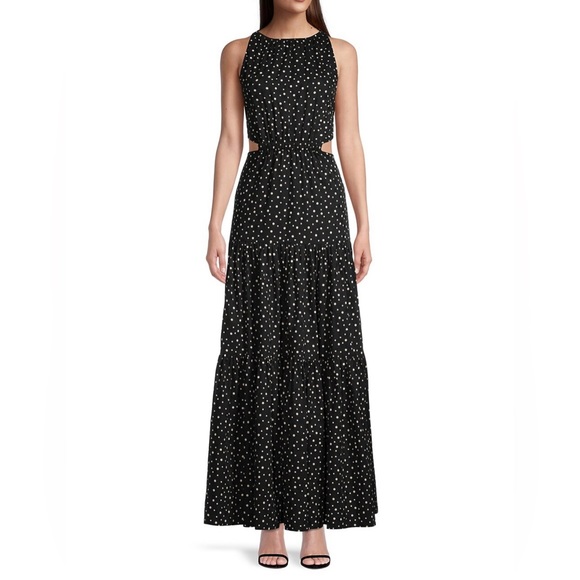 significant other Dresses & Skirts - Significant Other: Poppy Polkadot Cut-out Midi Dress
